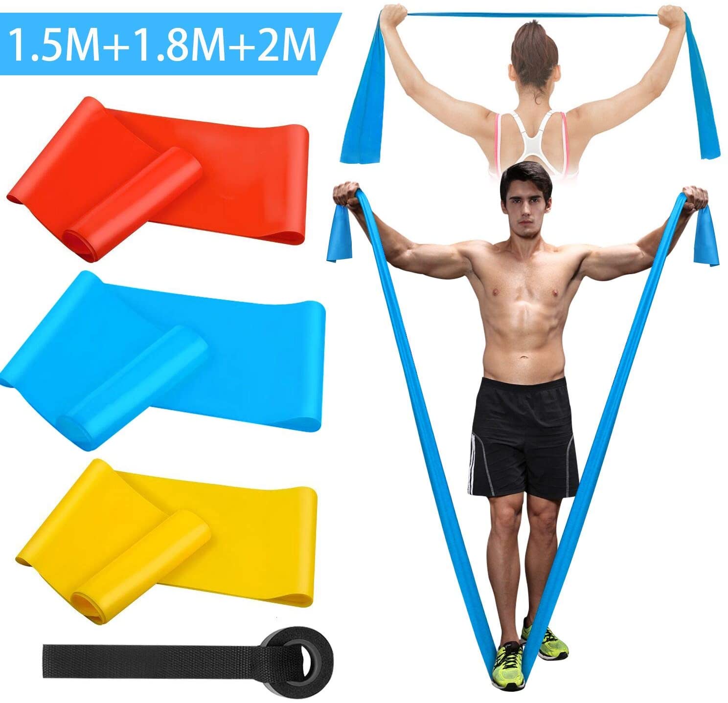 Elastic Fitness Bands 3Pcs Res - Crossfit Workout With Equipment ulasan dan harga