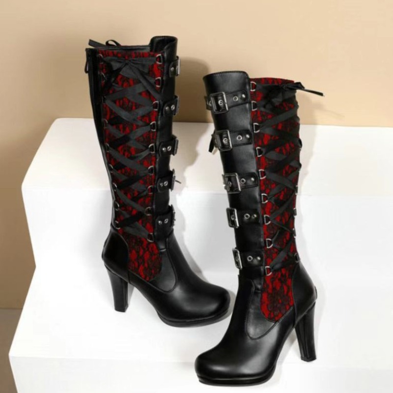 Punk Gothic Style Women's Knee - Crossfit Youtube ulasan dan harga