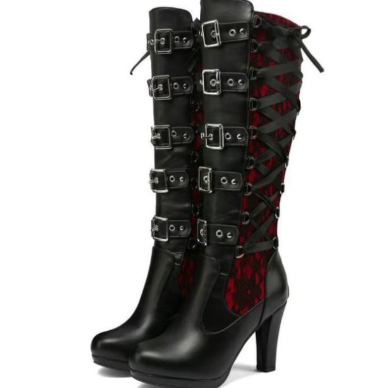 Punk Gothic Style Women's Knee - Crossfit Youtube ulasan dan harga