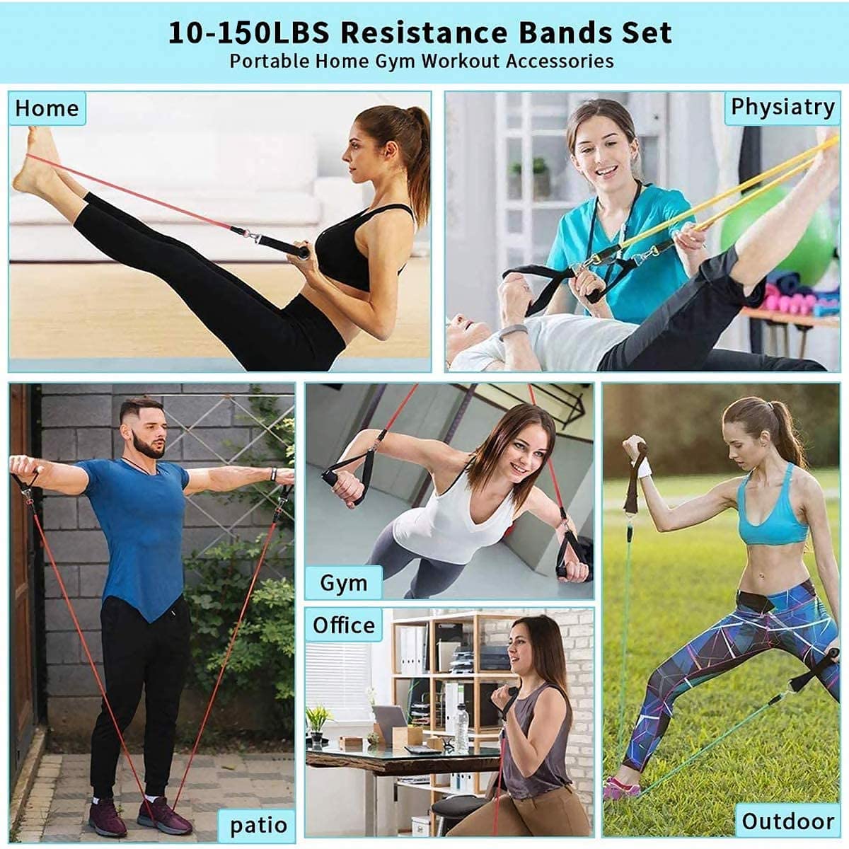 Gym Fitness Resistance Bands f - Crossfit Workout With Equipment ulasan dan harga