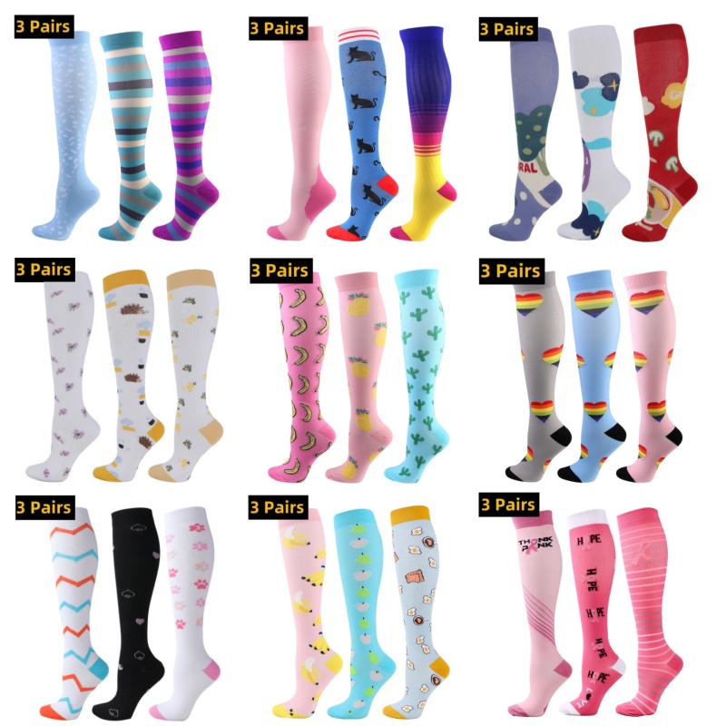 3Pairs/Lot Compression Socks M - Crossfit Youtube ulasan dan harga